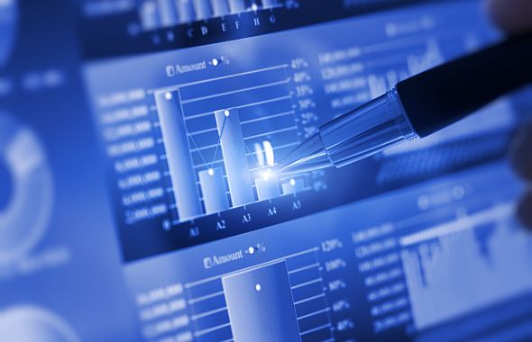 graphic of pen pointing at data chart