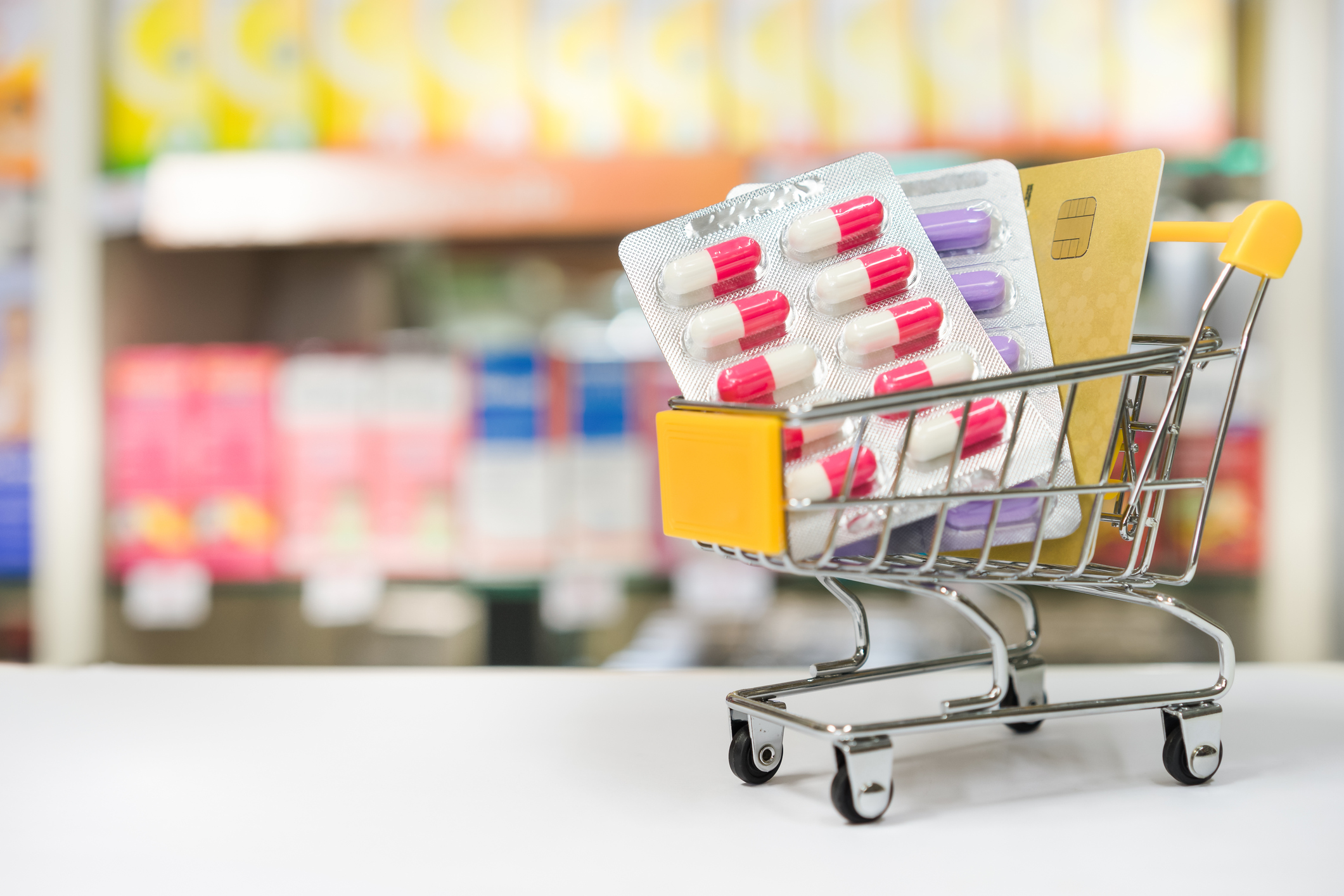 shopping trolley with medicine