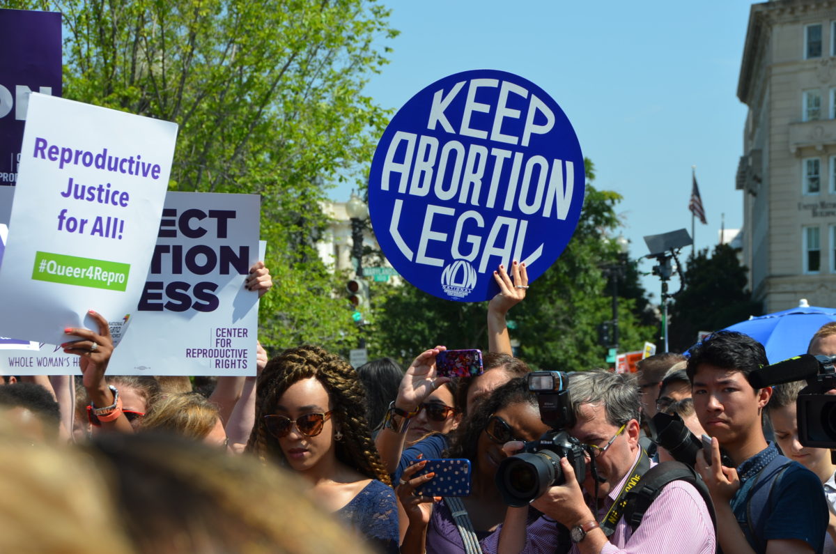 Abortion rights protest following the Supreme Court decision for Whole Women's Health in 2016