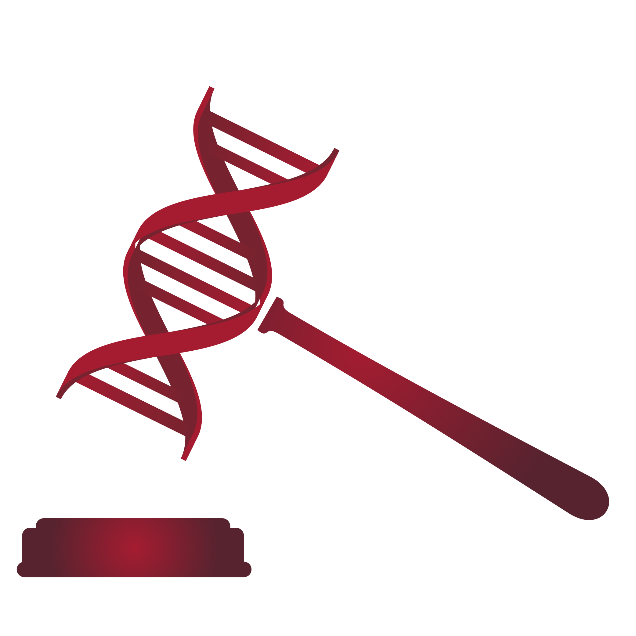 Illustration of a gavel made out of a DNA helix