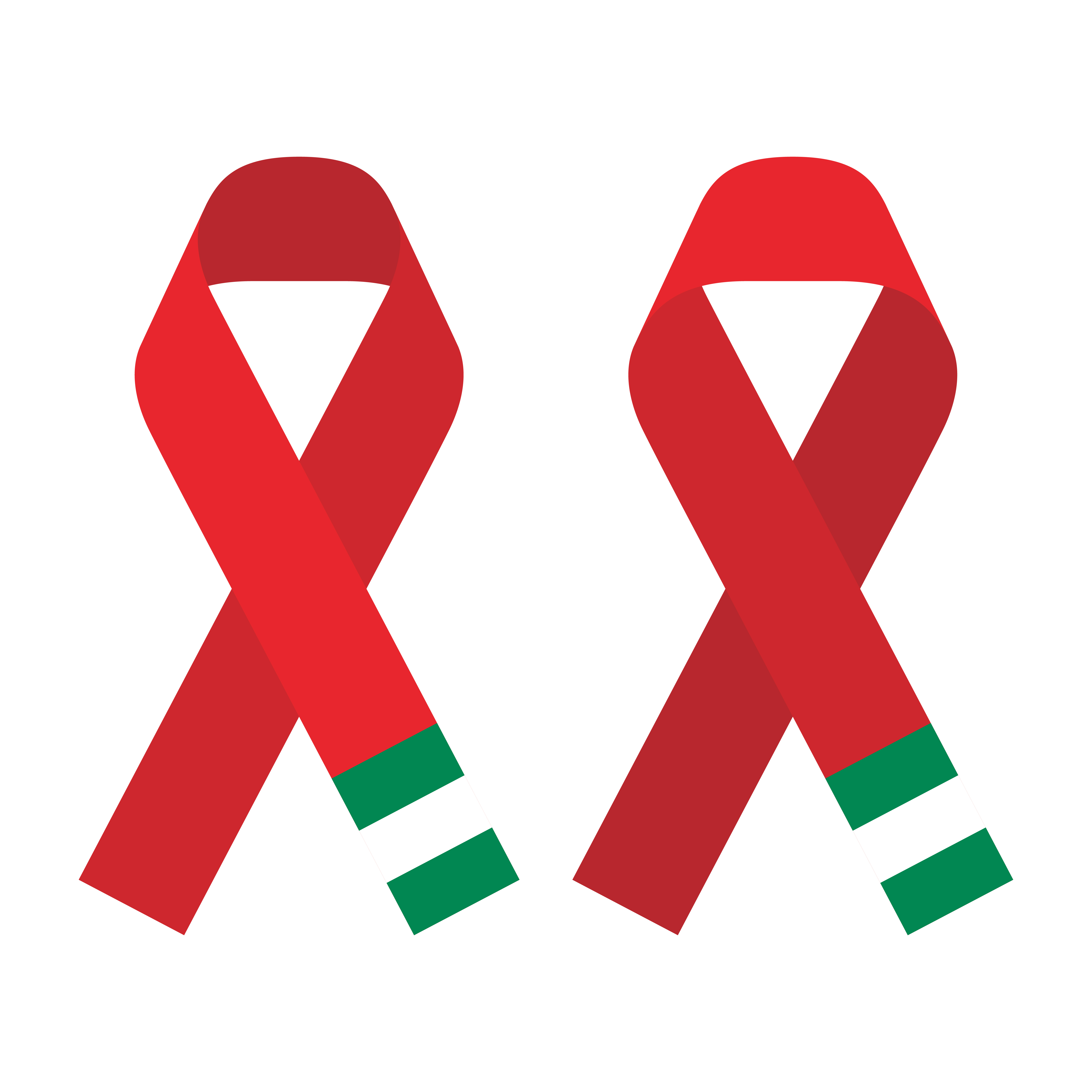 Illustration of a red AIDS awareness ribbon. The right end of the ribbon is the Nigerian flag.