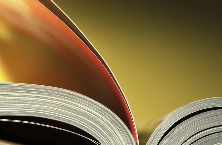 close up of an open book