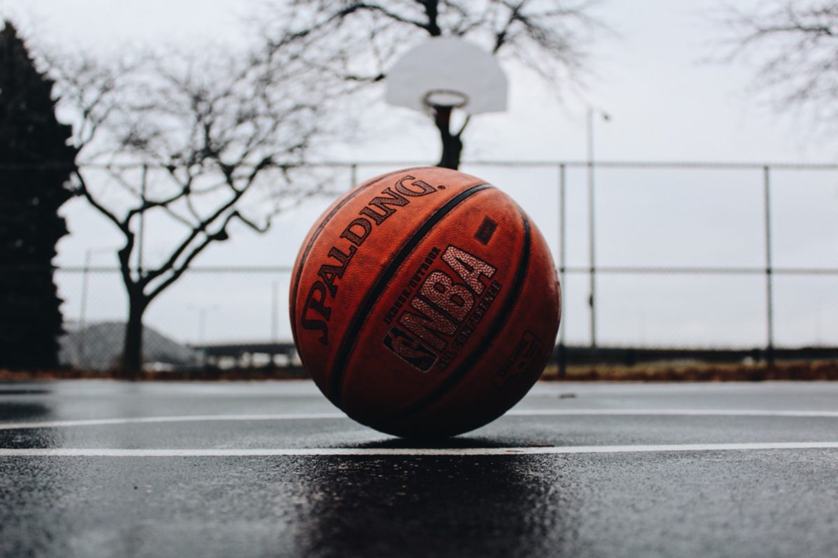 basketball on court