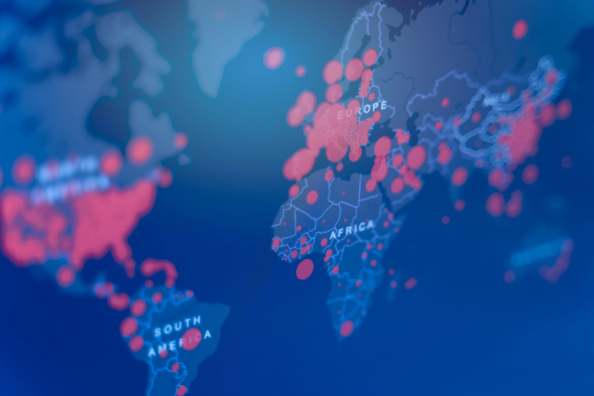 Covid 19 map confirmed cases reported worldwide globally.