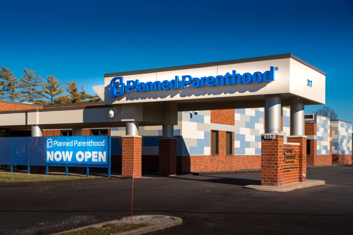 Fairview Heights, IL—Jan 5, 2020; Sign on medical clinic announces Planned Parenthood branch is now open, the southern Illinois clinic was built to serve St Louis after Missouri restricted abortions.