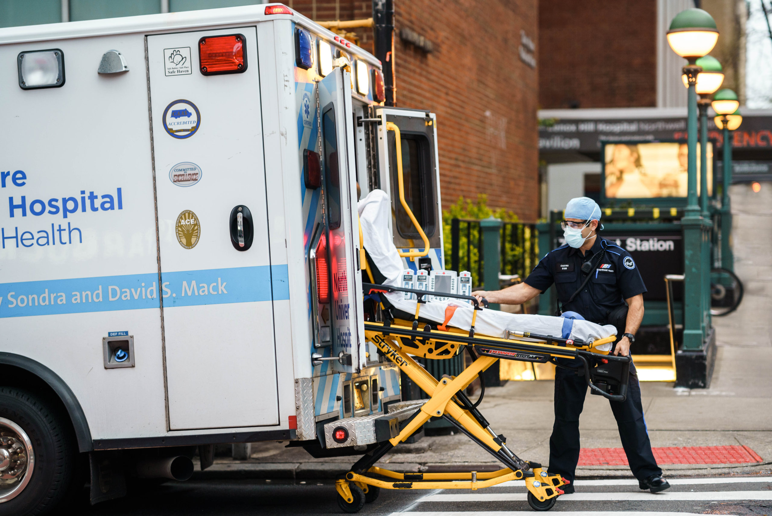 New York City, New York / USA - May 2 2020: New York City healthcare workers during coronavirus outbreak in America.