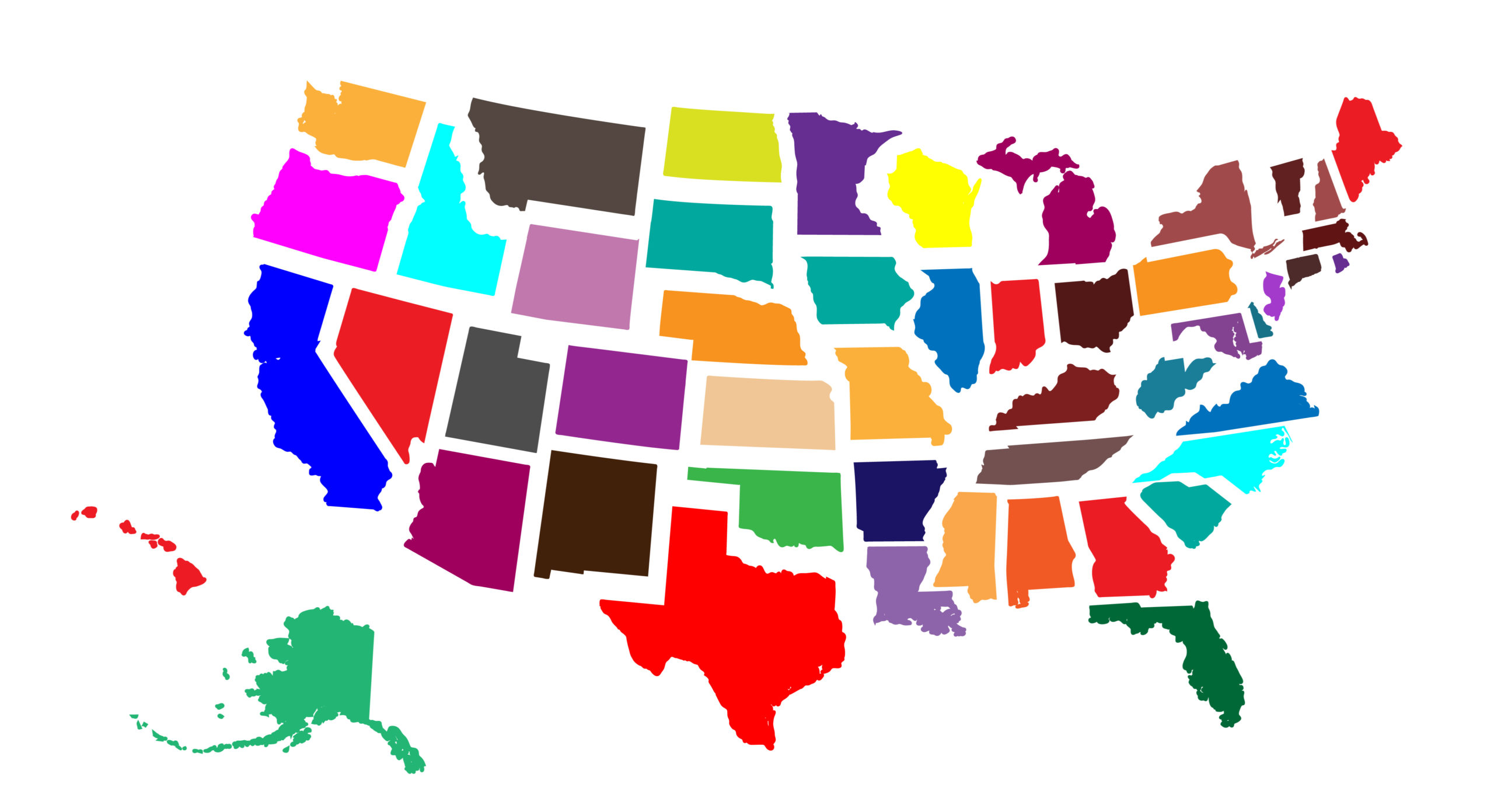 Map of the United States.