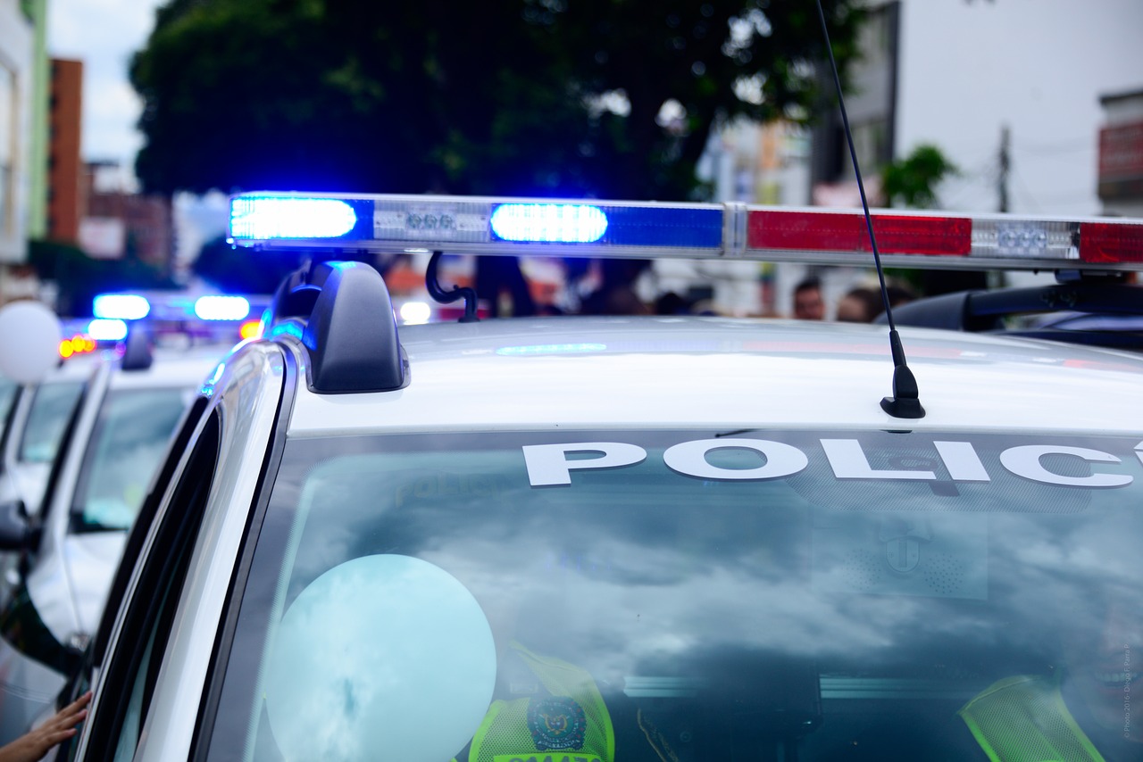 police cars lined up.