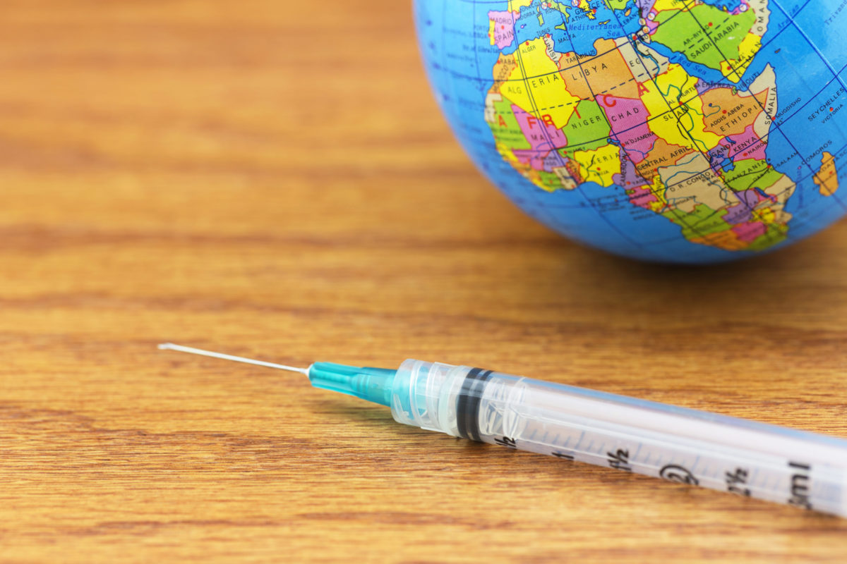 Bill of Health - Globe and vaccine, covid vaccine