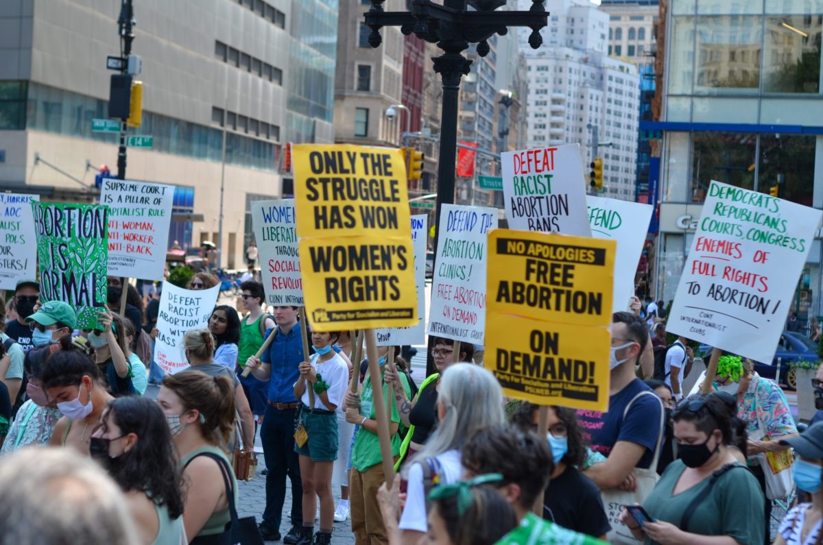 Activists and concerned residents of New York City gathered at Union Square to demand Free, Safe and Legal Abortion on Sept 12, 2021.