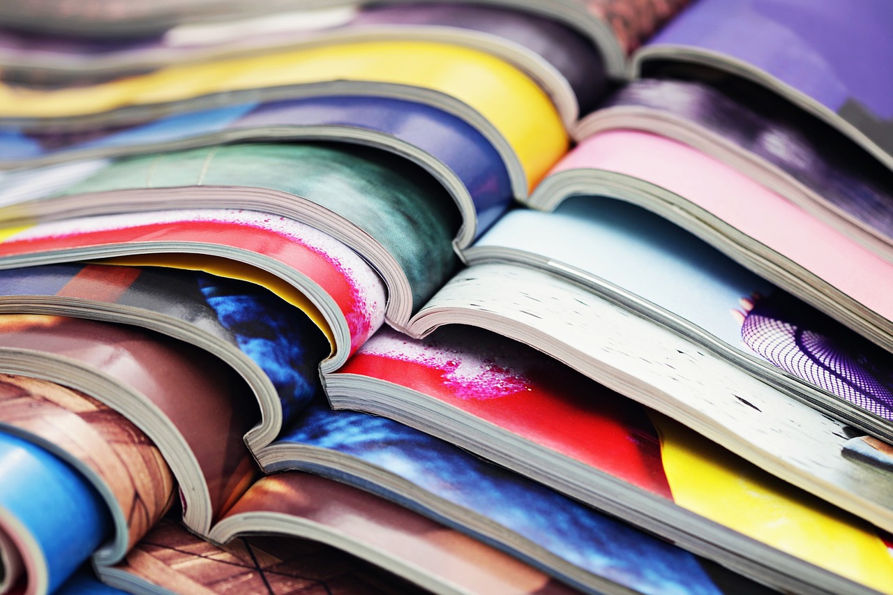 Colorful magazines.