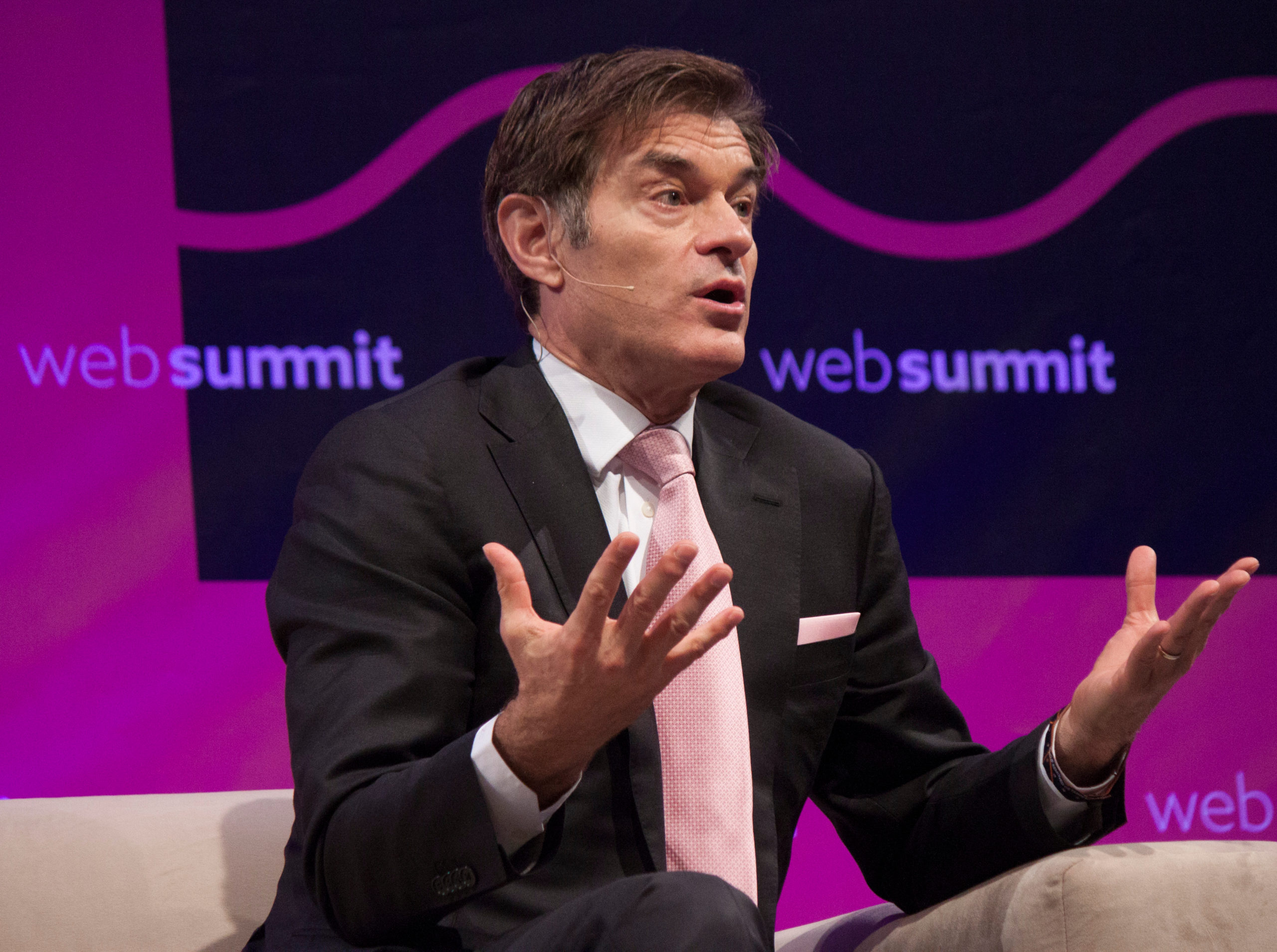 LISBON, PORTUGAL - 7 NOVEMBER 2017: Dr. Oz, heart surgeon & television personality speaks at the Web Summit, Lisbon.