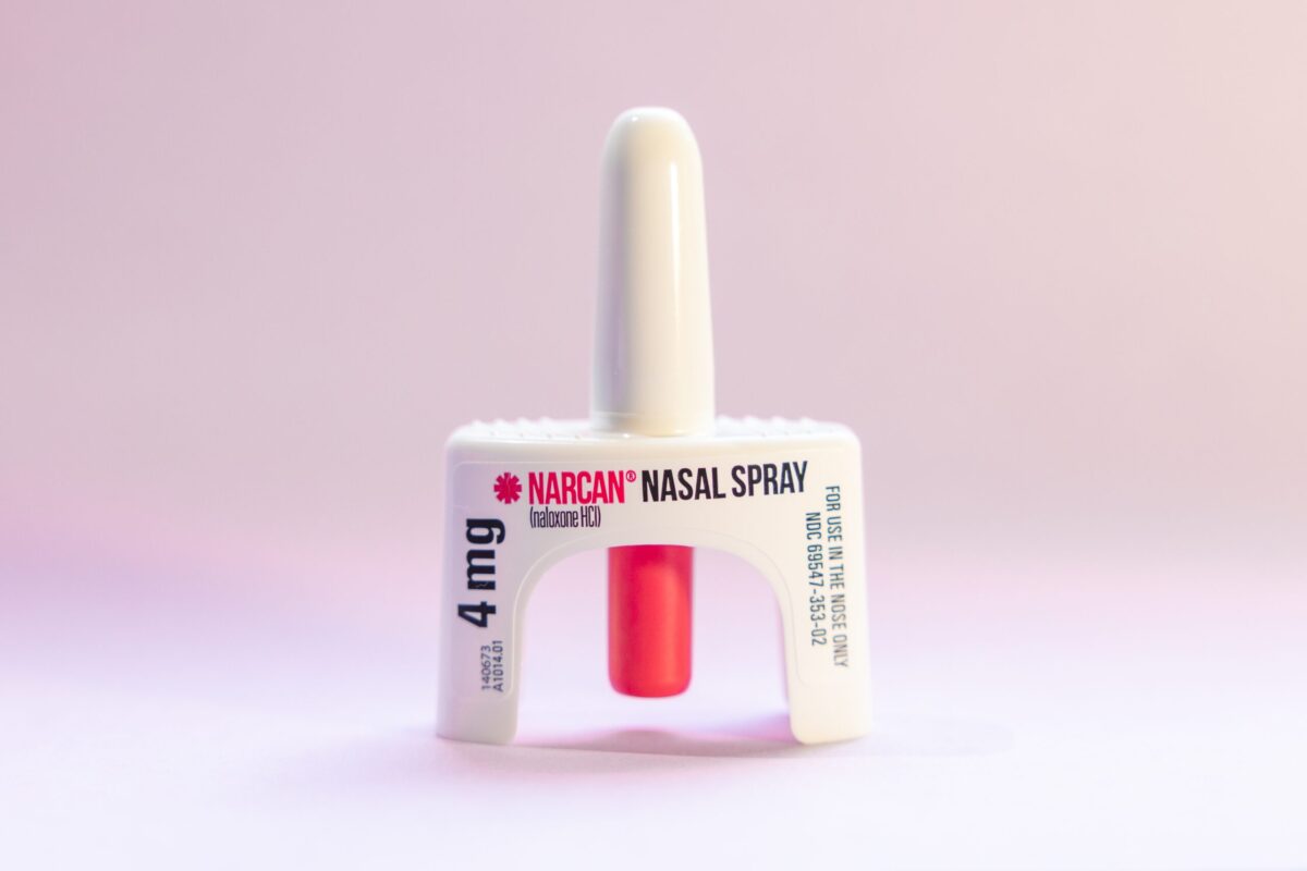 Narcan Naloxone nasal spray opioid drug overdose prevention medication.